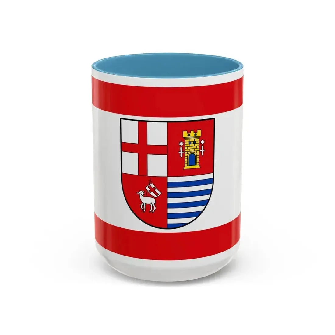 Flag of Bitburg Pruem Germany - Accent Coffee Mug 15oz Light Blue - Go Mug Yourself