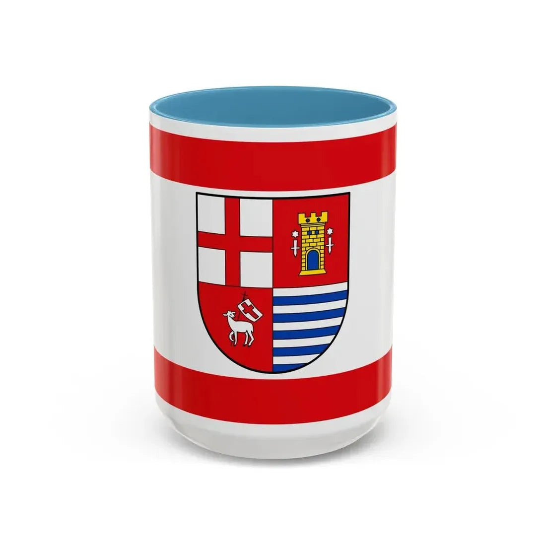 Flag of Bitburg Pruem Germany - Accent Coffee Mug 15oz Light Blue - Go Mug Yourself
