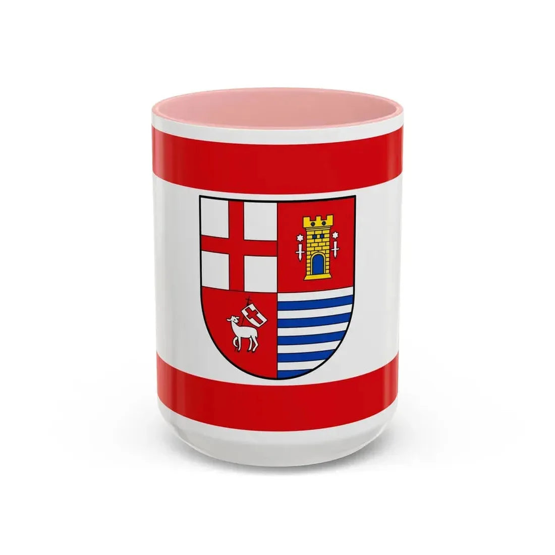 Flag of Bitburg Pruem Germany - Accent Coffee Mug 15oz Pink - Go Mug Yourself