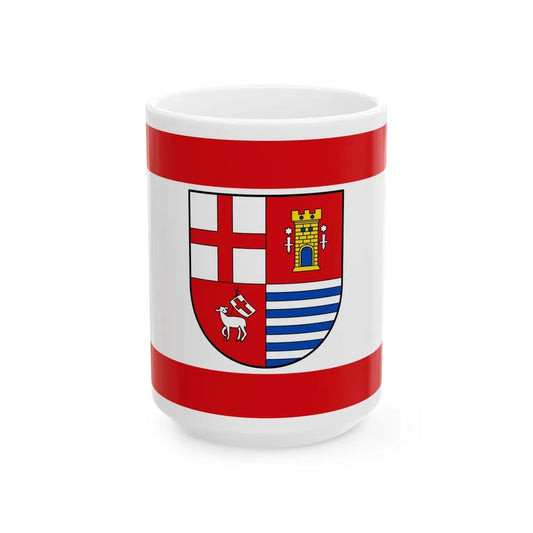 Flag of Bitburg Pruem Germany - White Coffee Mug-15oz-Go Mug Yourself