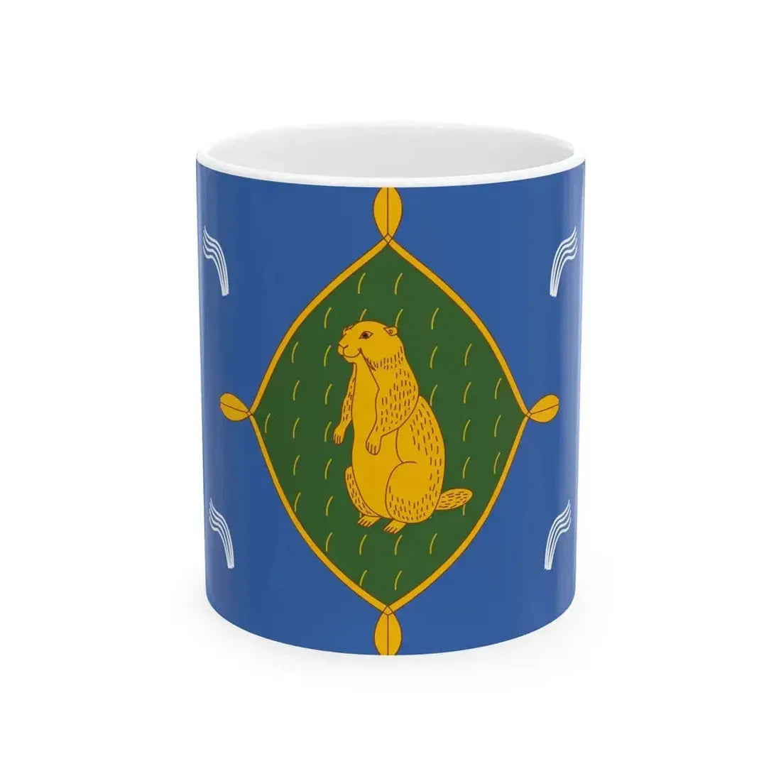 Flag of Bizhbulyaksky rayon (Russia) White Coffee Mug 11oz - Go Mug Yourself