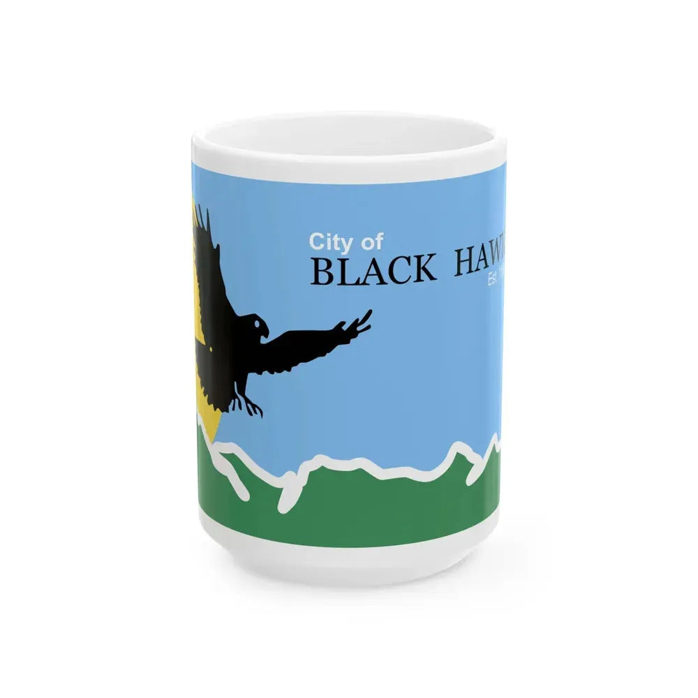 Flag of Black Hawk Colorado (United States) White Coffee Mug 15oz - Go Mug Yourself