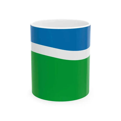 Flag of Blagoveschensky rayon Amur oblast 2009-09 (Russia) White Coffee Mug 11oz - Go Mug Yourself