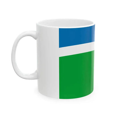 Flag of Blagoveschensky rayon Amur oblast 2009-09 (Russia) White Coffee Mug - Go Mug Yourself
