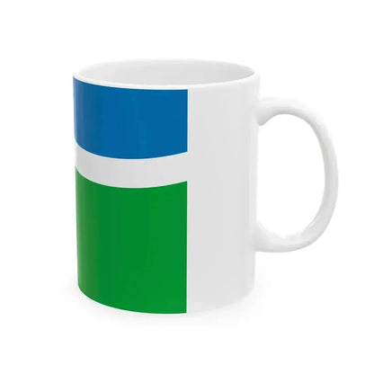 Flag of Blagoveschensky rayon Amur oblast 2009-09 (Russia) White Coffee Mug - Go Mug Yourself