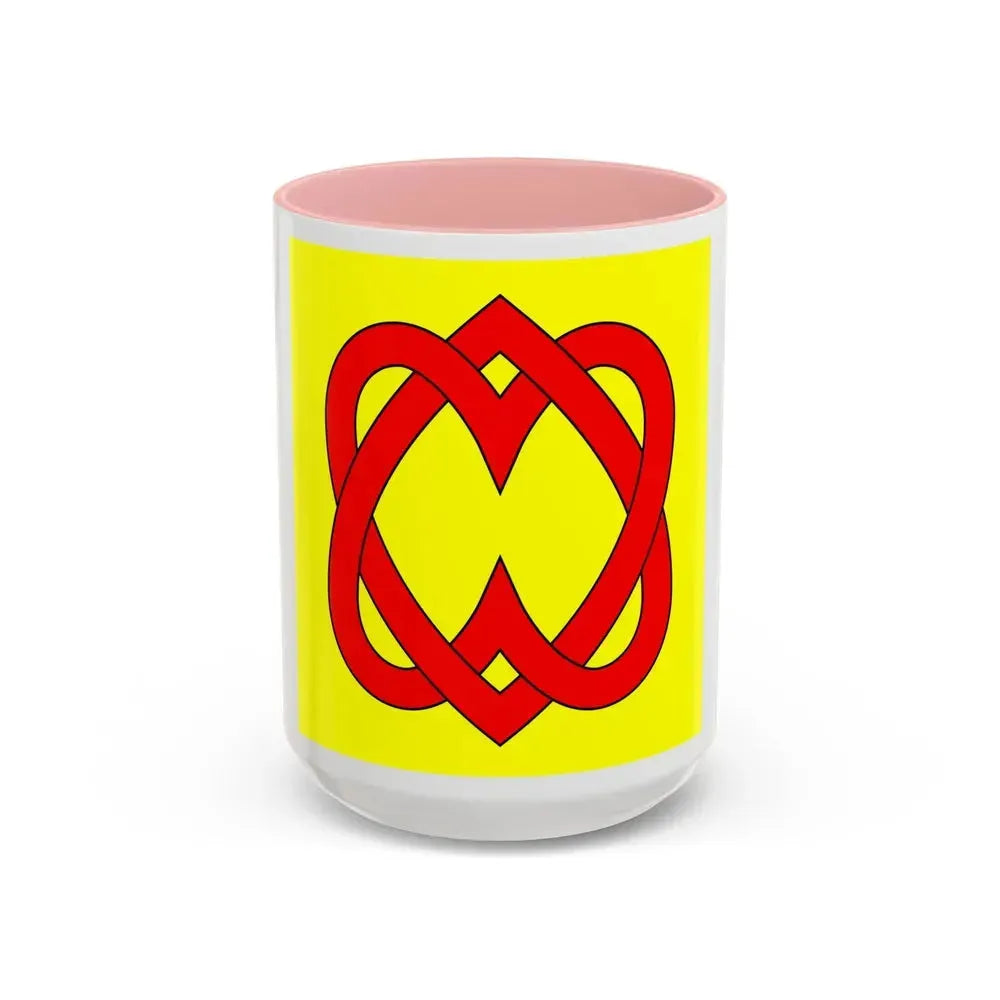 Flag of Blonay Switzerland - Accent Coffee Mug 15oz Pink - Go Mug Yourself