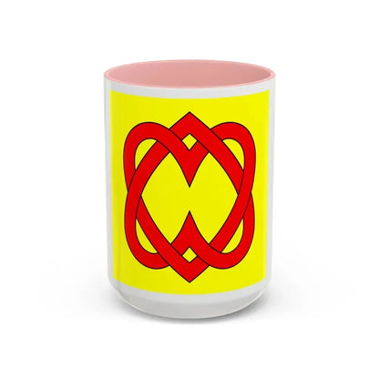 Flag of Blonay Switzerland - Accent Coffee Mug 15oz Pink - Go Mug Yourself