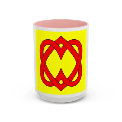 Flag of Blonay Switzerland - Accent Coffee Mug 15oz Pink - Go Mug Yourself