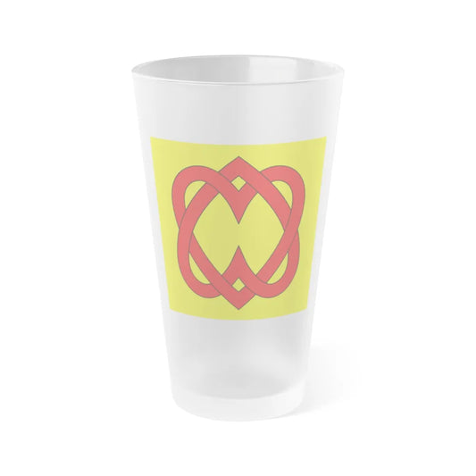 Flag of Blonay Switzerland - Frosted Pint Glass 16oz-16oz-Frosted-Go Mug Yourself