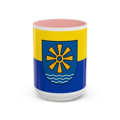 Flag of Bodenseekreis 2 Germany - Accent Coffee Mug 15oz Pink - Go Mug Yourself