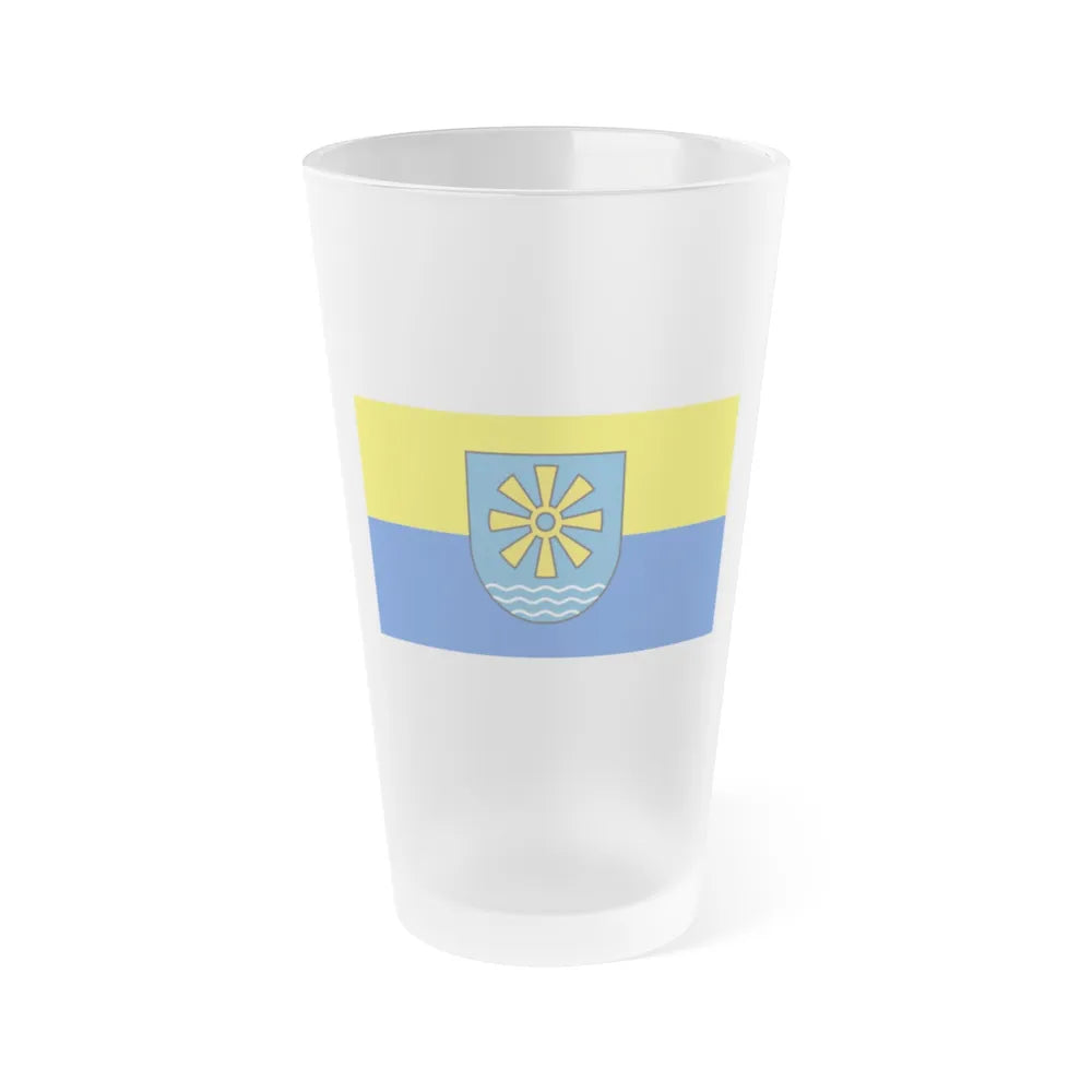 Flag of Bodenseekreis 2 Germany - Frosted Pint Glass 16oz-16oz-Frosted-Go Mug Yourself