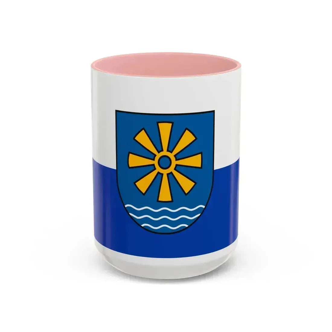 Flag of Bodenseekreis Germany - Accent Coffee Mug 15oz Pink - Go Mug Yourself
