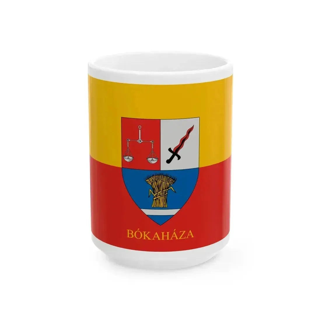 Flag of Bokahaza (Hungary) White Coffee Mug 15oz - Go Mug Yourself