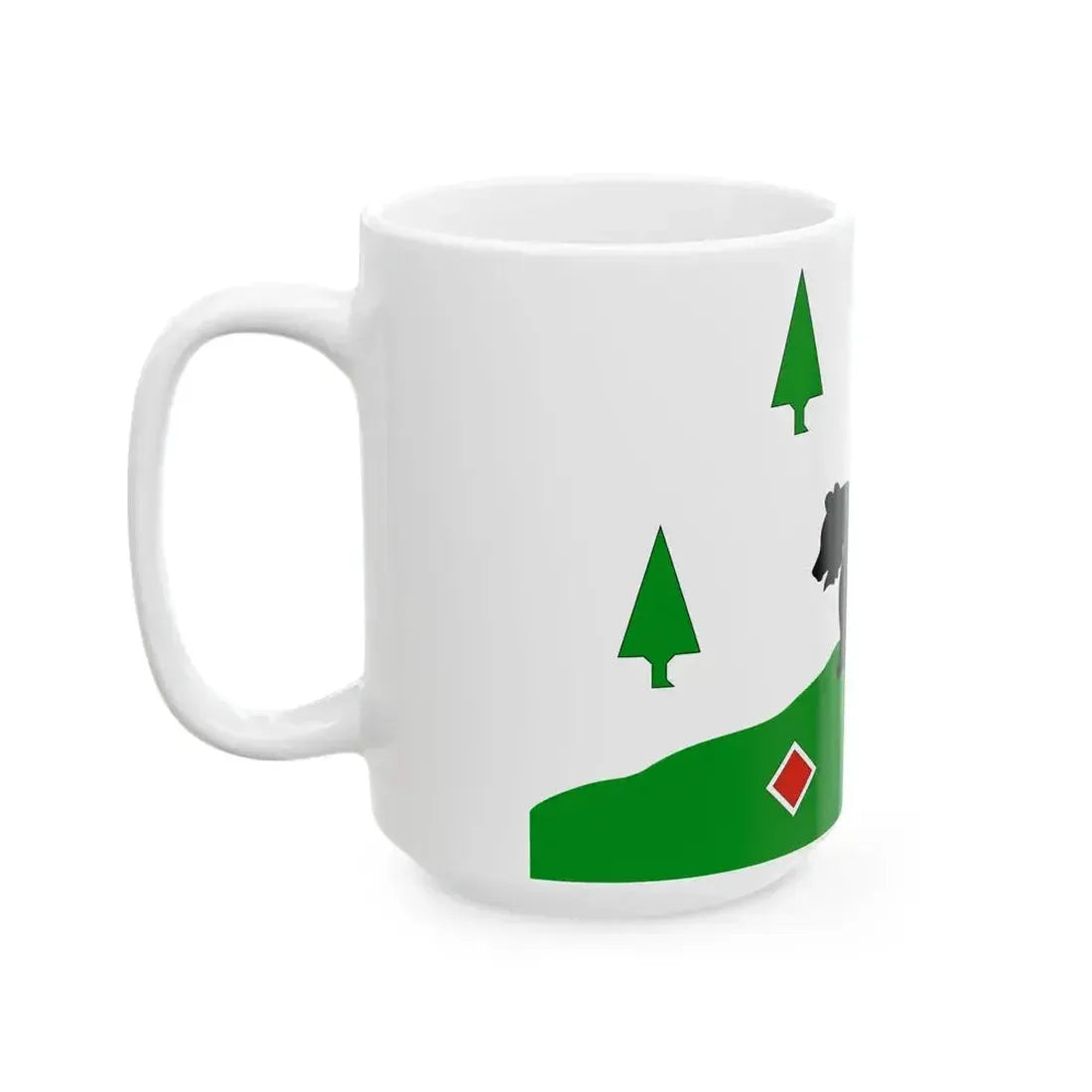 Flag of Boksitogorsky rayon (Russia) White Coffee Mug - Go Mug Yourself