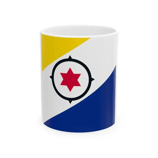 Flag of Bonaire 1-1 (Netherlands) White Coffee Mug 11oz - Go Mug Yourself