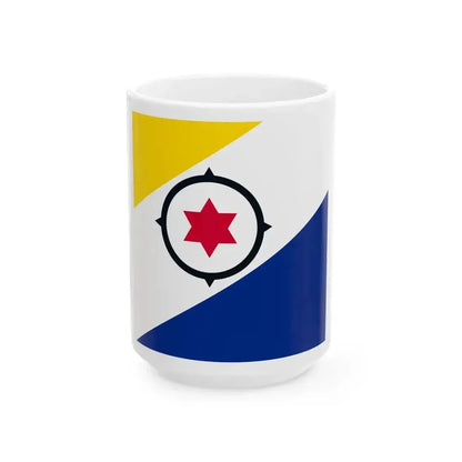 Flag of Bonaire 1-1 (Netherlands) White Coffee Mug 15oz - Go Mug Yourself