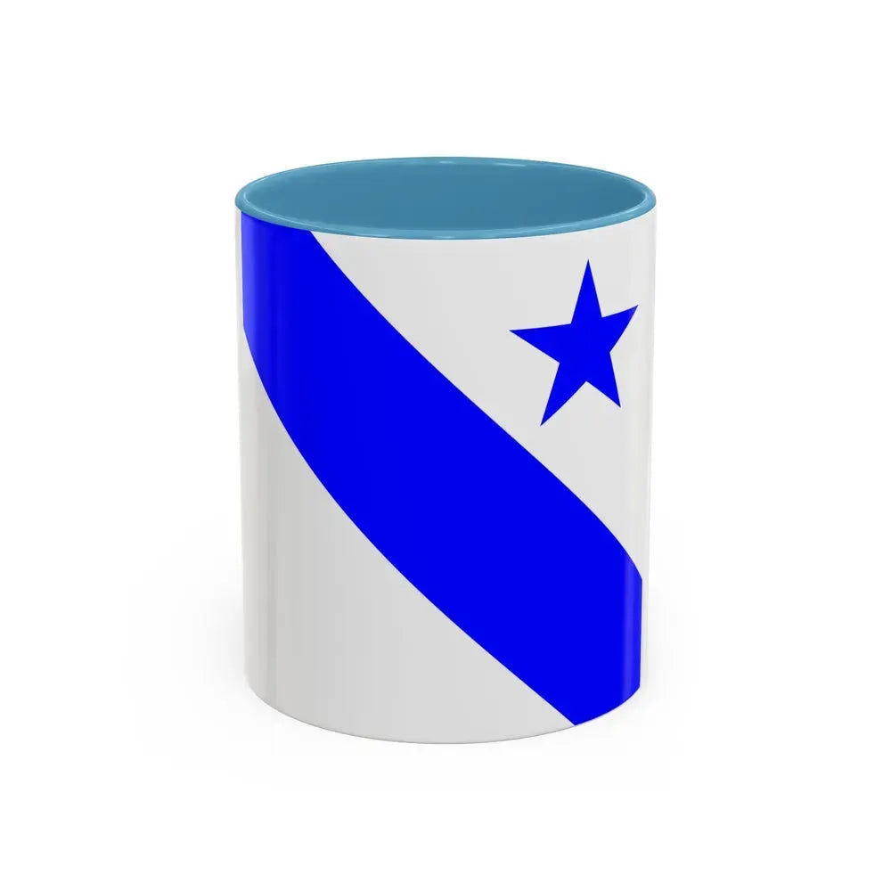 Flag of Bonfol Switzerland - Accent Coffee Mug 11oz Light Blue - Go Mug Yourself