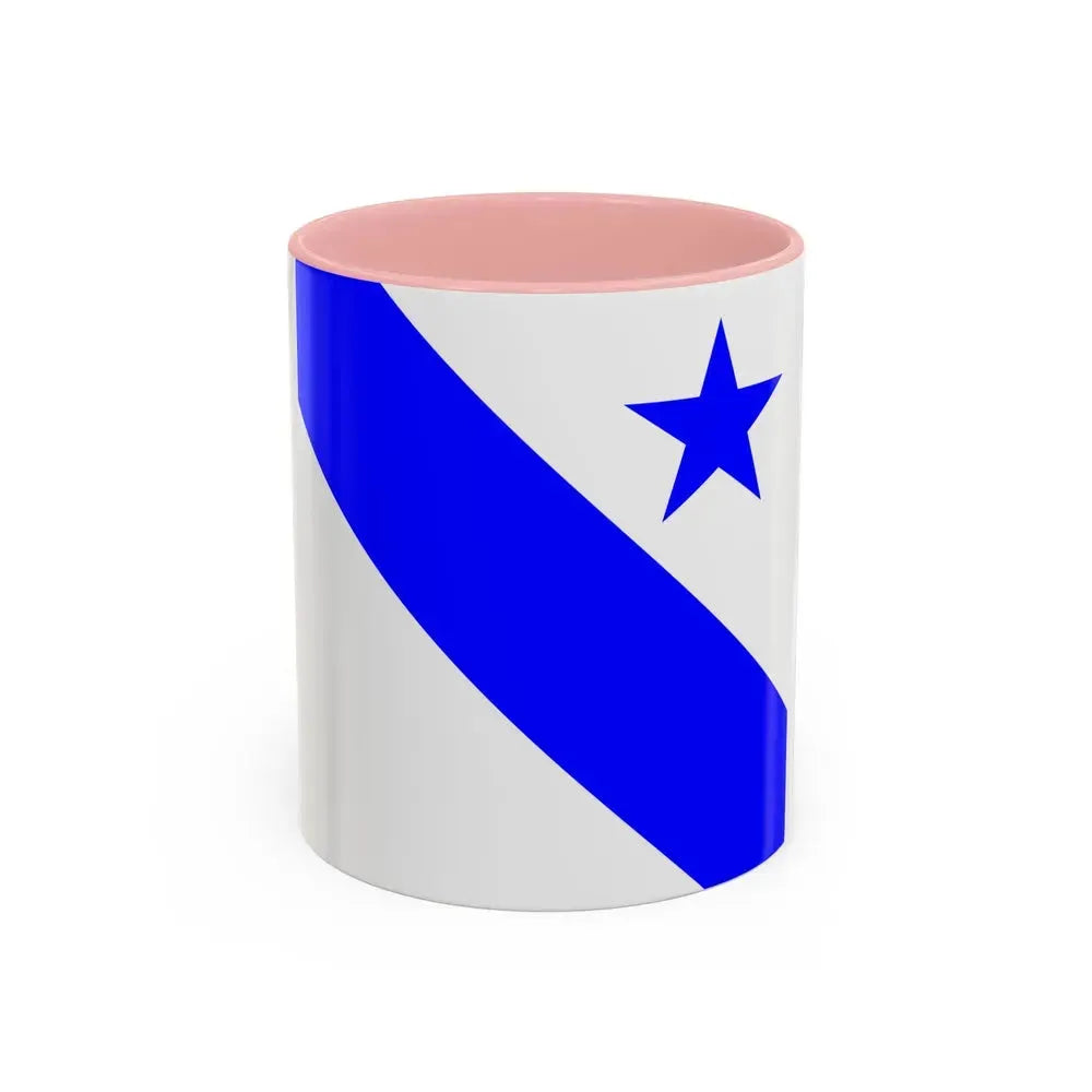 Flag of Bonfol Switzerland - Accent Coffee Mug 11oz Pink - Go Mug Yourself