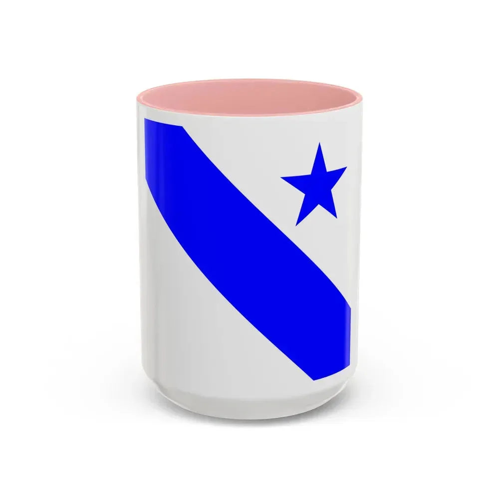 Flag of Bonfol Switzerland - Accent Coffee Mug 15oz Pink - Go Mug Yourself