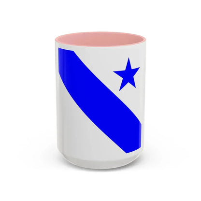 Flag of Bonfol Switzerland - Accent Coffee Mug 15oz Pink - Go Mug Yourself
