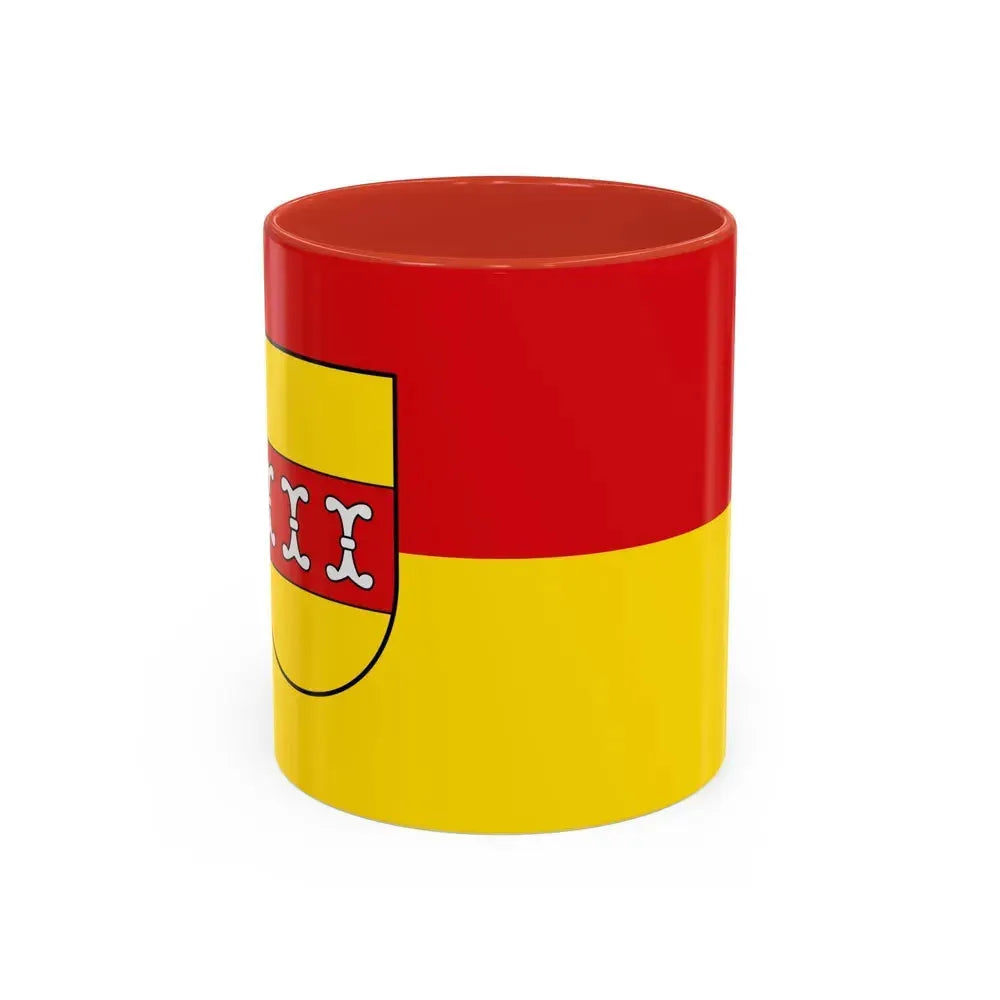 Flag of Borken Germany - Accent Coffee Mug 11oz Red - Go Mug Yourself