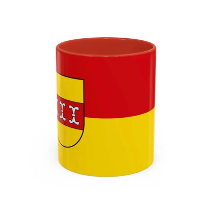 Flag of Borken Germany - Accent Coffee Mug 11oz Red - Go Mug Yourself