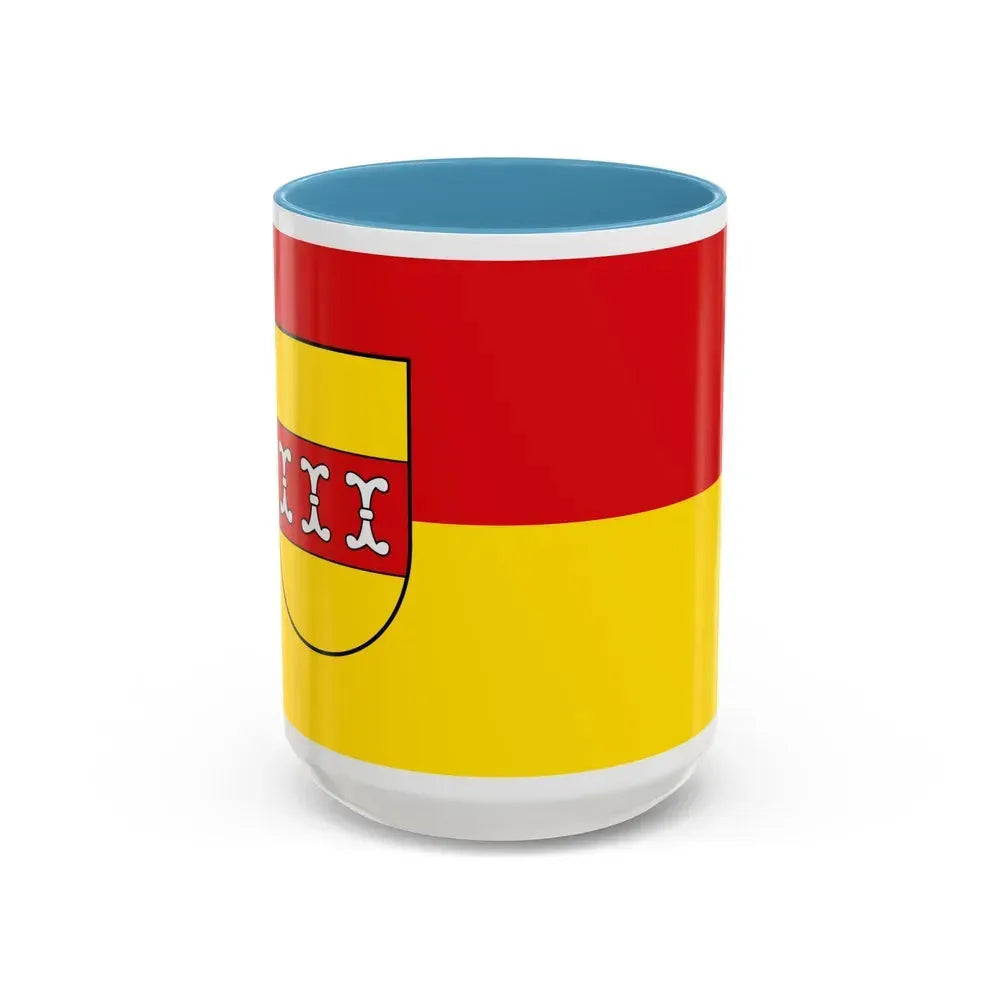 Flag of Borken Germany - Accent Coffee Mug 15oz Light Blue - Go Mug Yourself