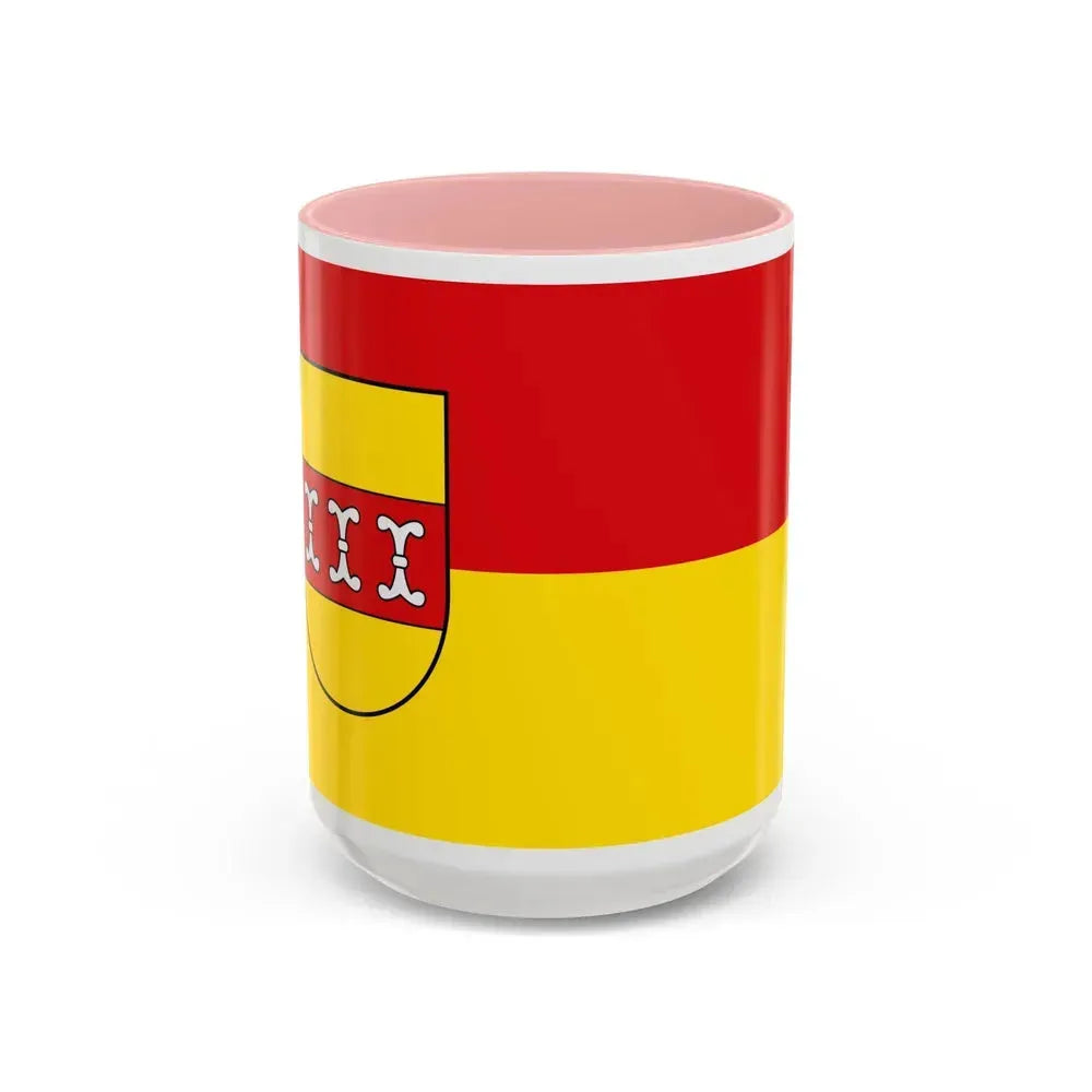 Flag of Borken Germany - Accent Coffee Mug 15oz Pink - Go Mug Yourself