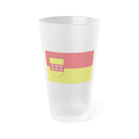 Flag of Borken Germany - Frosted Pint Glass 16oz-16oz-Frosted-Go Mug Yourself