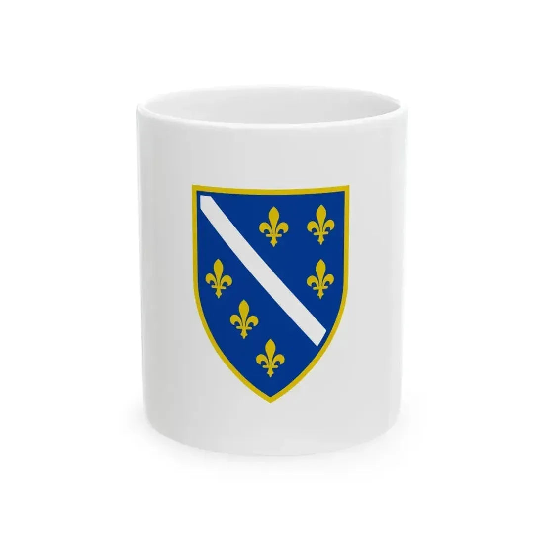 Flag of Bosnia and Herzegovina 1992-1998 (Bosnia and Herzegovina) White Coffee Mug 11oz - Go Mug Yourself