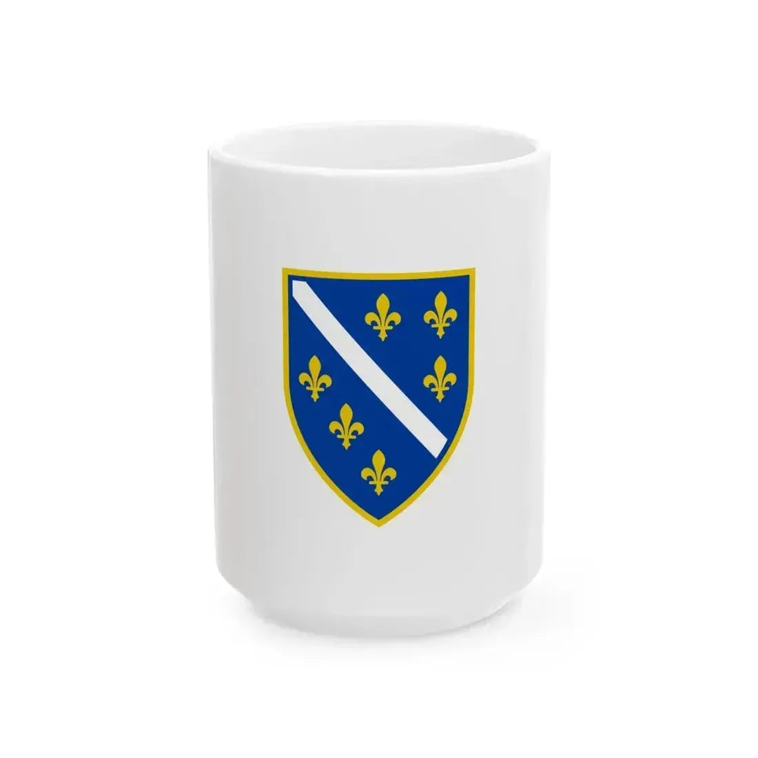 Flag of Bosnia and Herzegovina 1992-1998 (Bosnia and Herzegovina) White Coffee Mug 15oz - Go Mug Yourself