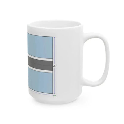 Flag of Botswana construction sheet (Botswana) White Coffee Mug - Go Mug Yourself