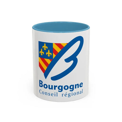 Flag of Bourgogne France 2 - Accent Coffee Mug 11oz Light Blue - Go Mug Yourself