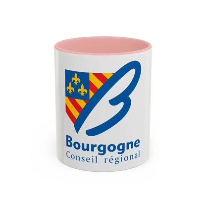Flag of Bourgogne France 2 - Accent Coffee Mug 11oz Pink - Go Mug Yourself