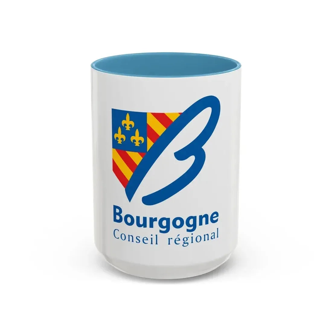 Flag of Bourgogne France 2 - Accent Coffee Mug 15oz Light Blue - Go Mug Yourself