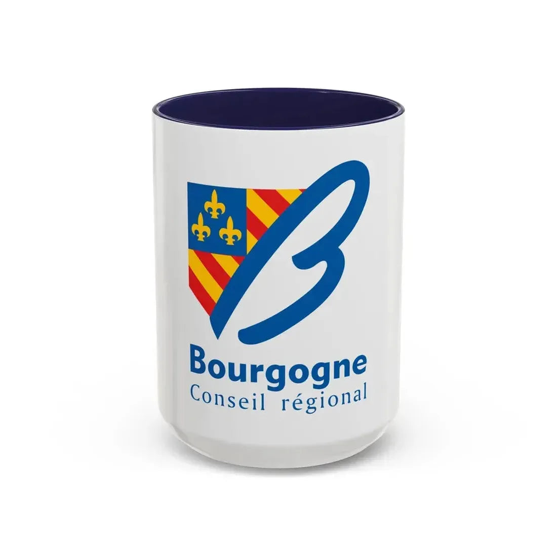 Flag of Bourgogne France 2 - Accent Coffee Mug 15oz Navy - Go Mug Yourself