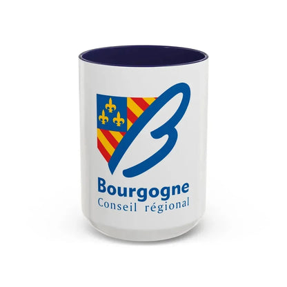 Flag of Bourgogne France 2 - Accent Coffee Mug 15oz Navy - Go Mug Yourself
