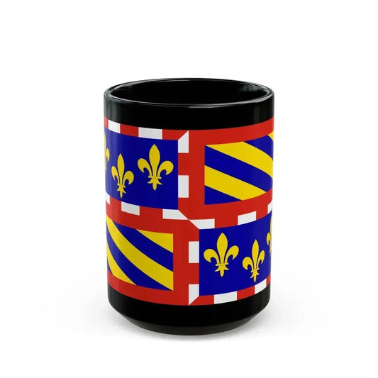 Flag of Bourgogne France - Black Coffee Mug 15oz - Go Mug Yourself