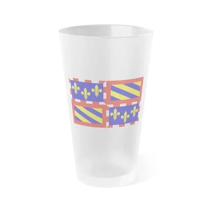 Flag of Bourgogne France - Frosted Pint Glass 16oz 16oz Frosted - Go Mug Yourself