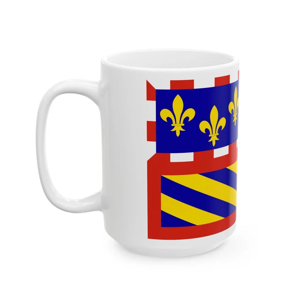 Flag of Bourgogne France - White Coffee Mug-Go Mug Yourself