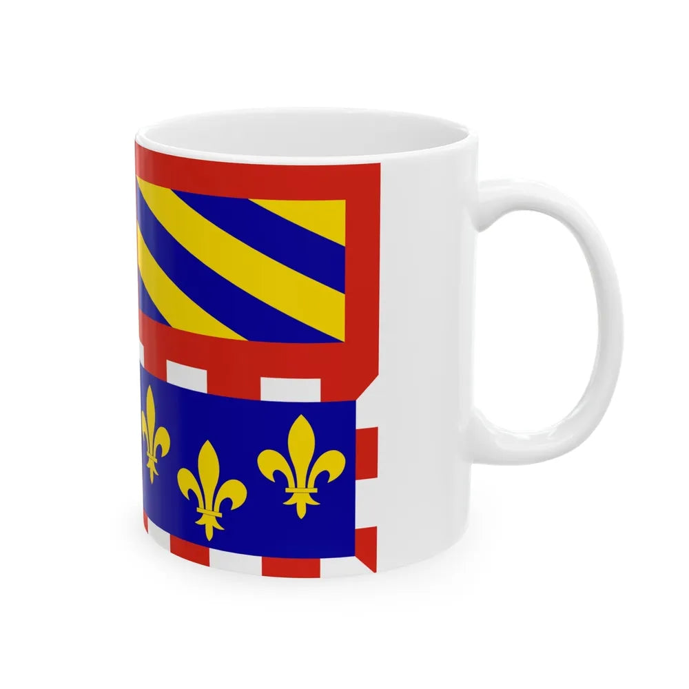 Flag of Bourgogne France - White Coffee Mug-Go Mug Yourself