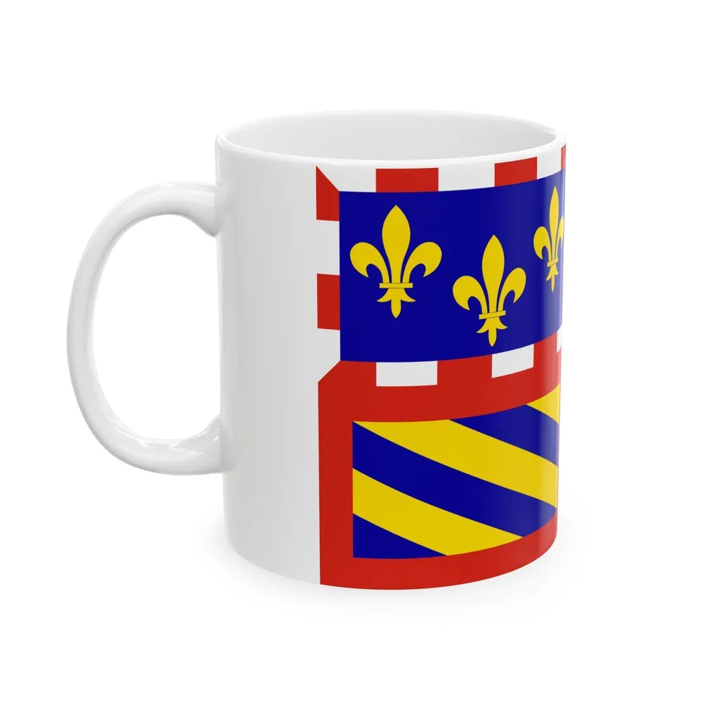 Flag of Bourgogne France - White Coffee Mug-Go Mug Yourself