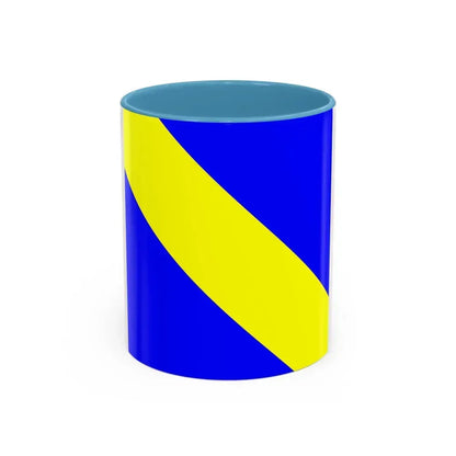 Flag of Bournens Switzerland - Accent Coffee Mug 11oz Light Blue - Go Mug Yourself