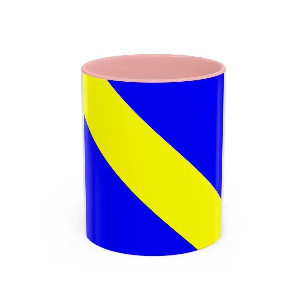 Flag of Bournens Switzerland - Accent Coffee Mug 11oz Pink - Go Mug Yourself
