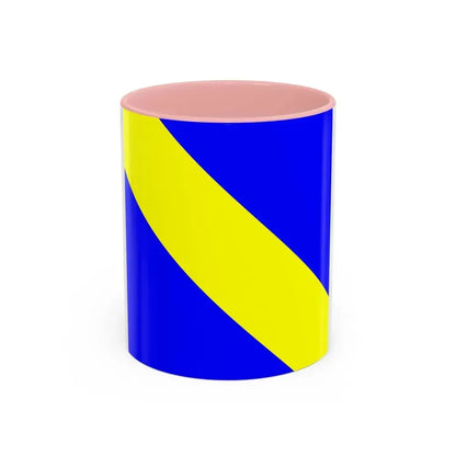 Flag of Bournens Switzerland - Accent Coffee Mug 11oz Pink - Go Mug Yourself