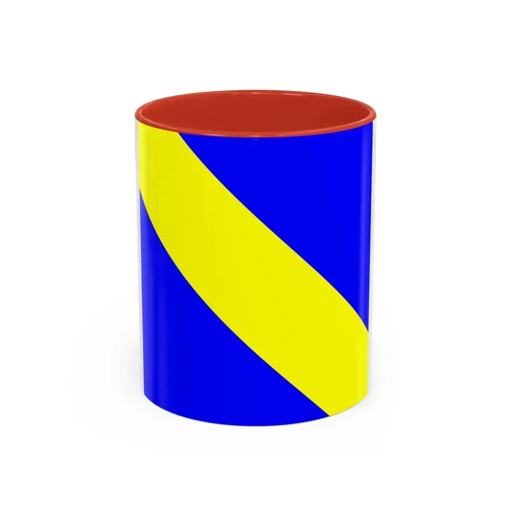Flag of Bournens Switzerland - Accent Coffee Mug 11oz Red - Go Mug Yourself
