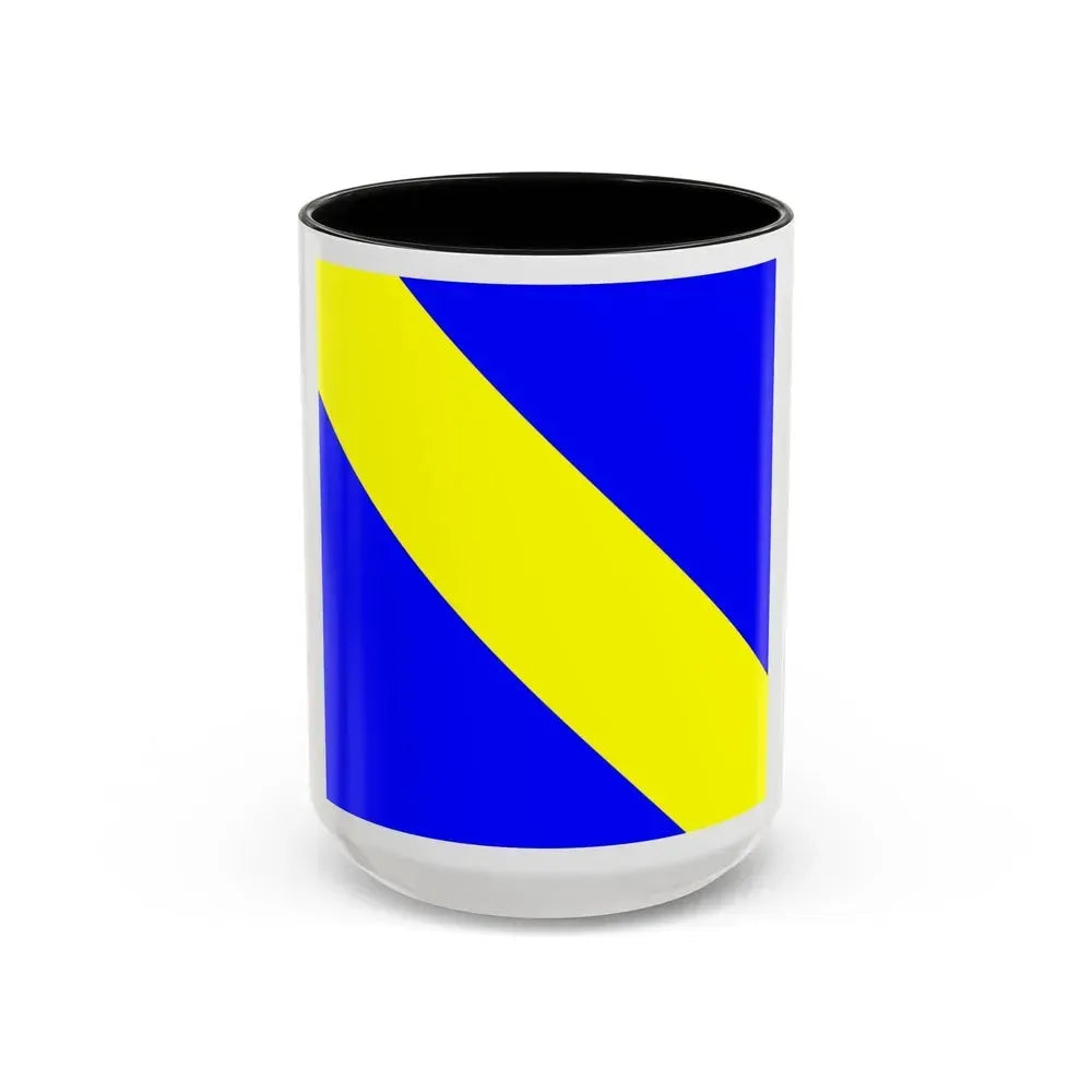 Flag of Bournens Switzerland - Accent Coffee Mug 15oz Black - Go Mug Yourself