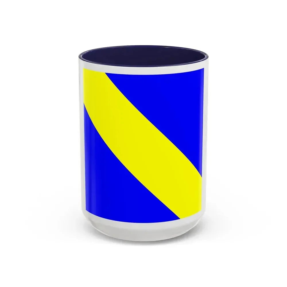 Flag of Bournens Switzerland - Accent Coffee Mug 15oz Navy - Go Mug Yourself