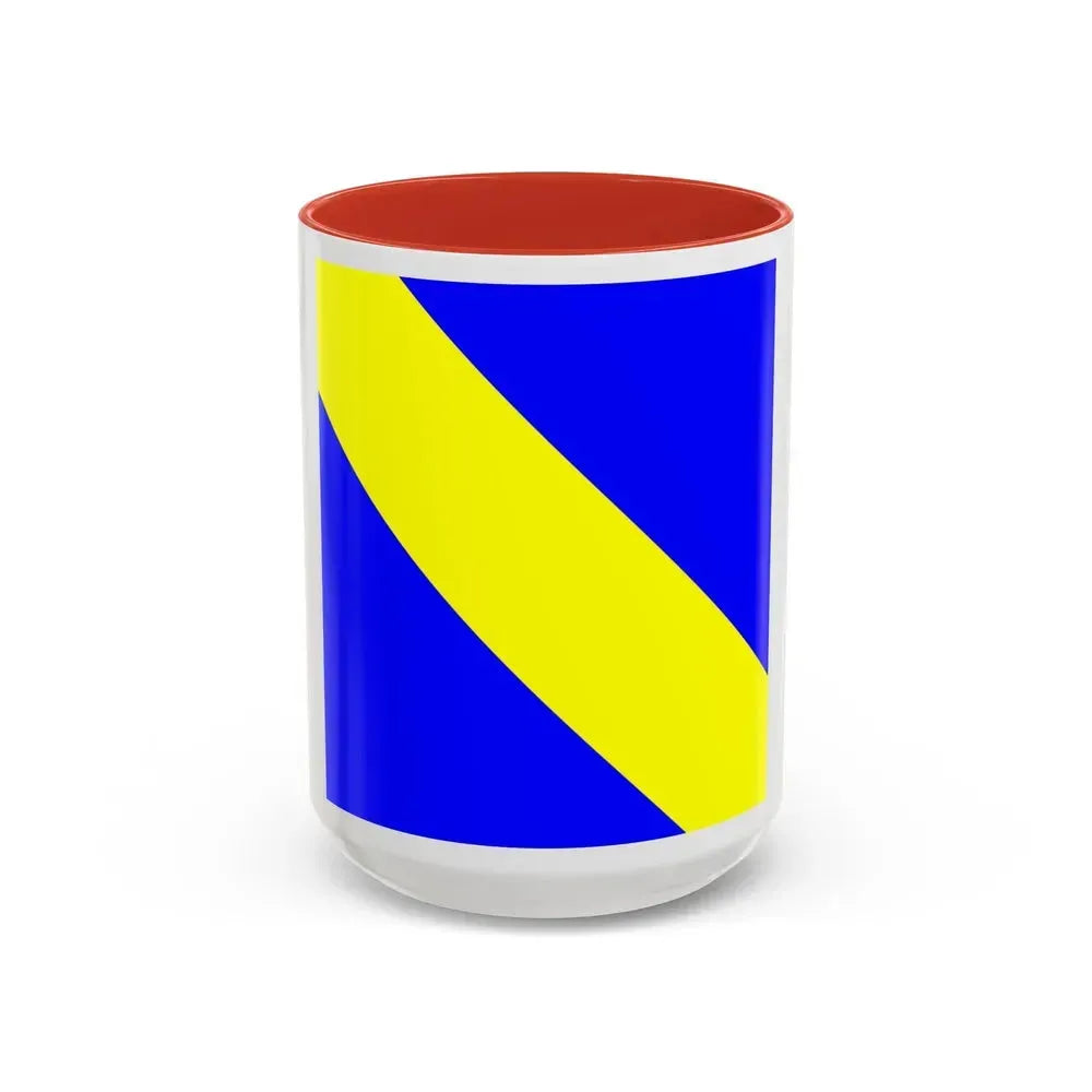 Flag of Bournens Switzerland - Accent Coffee Mug 15oz Red - Go Mug Yourself
