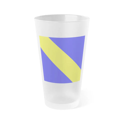 Flag of Bournens Switzerland - Frosted Pint Glass 16oz-16oz-Frosted-Go Mug Yourself